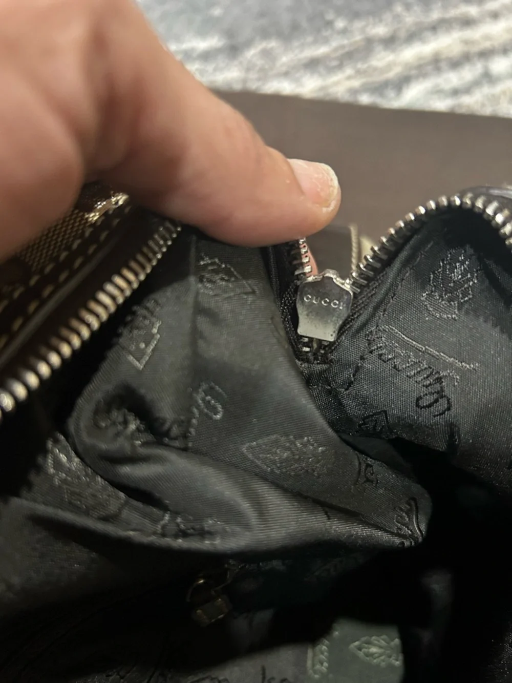 Gucci Boston Brown Tan GG Coated Canvas Shoulder Bag with Dark Brown Trim! - Picture 14 of 16